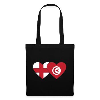 England Tunisia Flag Heart - Tote Bag - black - Front