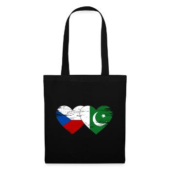 République tchèque Drapeau pakistanais coeur utilisé - Sac en tissu - noir - Devant