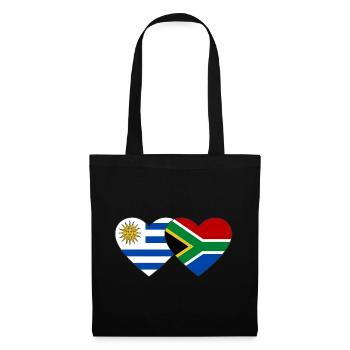 Uruguay Afrique du Sud Drapeau Coeur - Sac en tissu - noir - Devant
