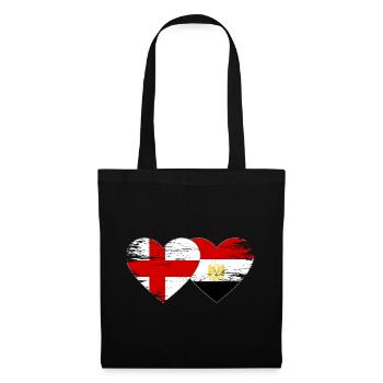 England Egypt Flag Hands Heart Shape Used - Tote Bag - black - Front