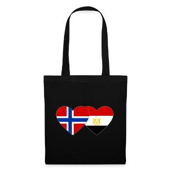 Norway Egypt Flag Hands Heart Shape - Tote Bag - black - Front