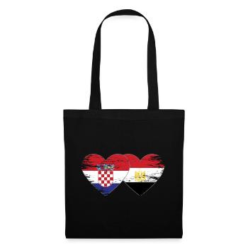 Croatia Egypt Flag Hands Heart Shape Used - Tote Bag - black - Front
