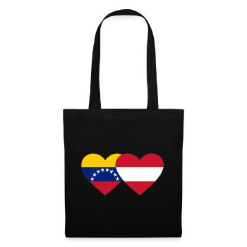 Venezuela Austria Flag Hands Heart Shape - Tote Bag - black - Front