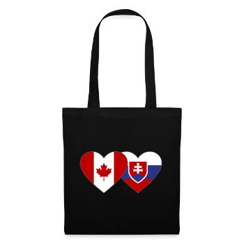 Canada Slovakia Flag Heart - Tote Bag - black - Front