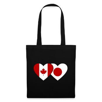Canada Japan Flag Heart - Tote Bag - black - Front