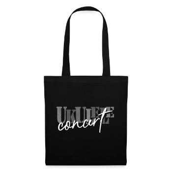 Ukulélé de concert Noir Blanc - Sac en tissu - noir - Devant