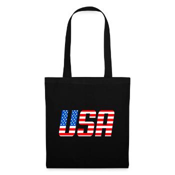 USA-Flagge der Sterne und Streifen - Stoffbeutel - Schwarz - Vorne