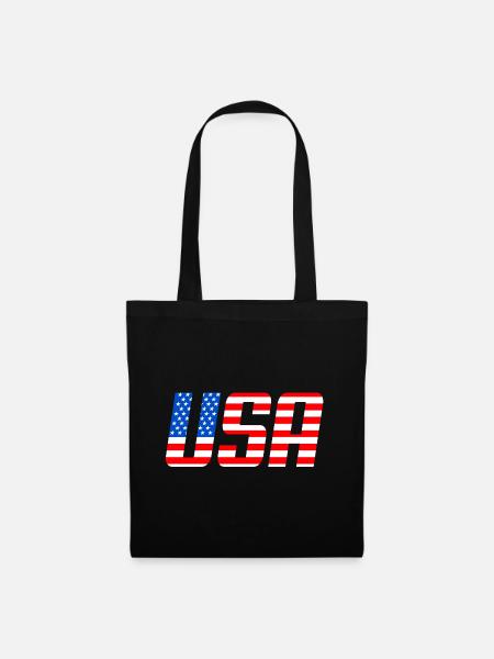 USA Flag of Stars and Stripes - Tote Bag - black