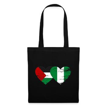 Drapeau de la Palestine et du Nigeria utilisé - Sac en tissu - noir - Devant