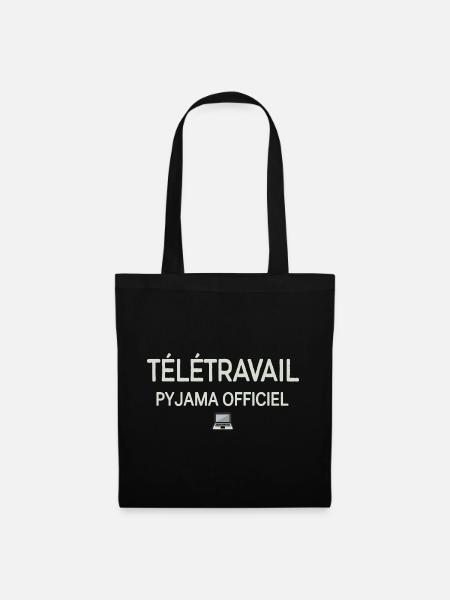 Offizielle Pyjama-Telearbeit - Stoffbeutel - Schwarz