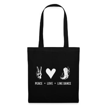 Peace Love Line Dance Leidenschaft Country Dance - Stoffbeutel - Schwarz - Vorne