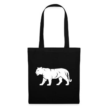 Tiger Walking Stripe Wilderness Vector - Tote Bag - black - Front