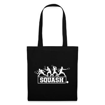Retro Squash Spieler-Actionsequenz Silhouetten-Kunst - Stoffbeutel - Schwarz - Vorne
