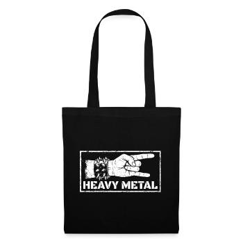 MetalhandHeavy Metal Rock Hand – Distressed Design - Tote Bag - black - Front