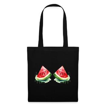 Aquarelle Pastèque - Sac en tissu - noir - Devant