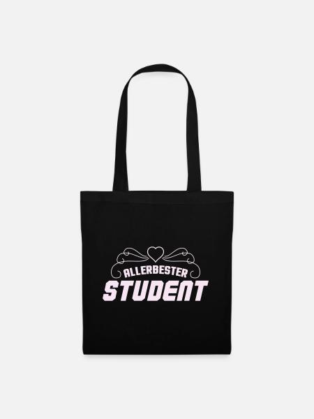 Allerbester Student Retro Badge - Stoffbeutel - Schwarz