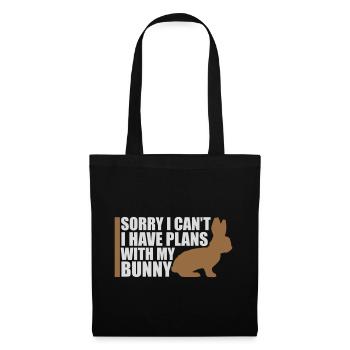 Sorry I Can't I Have Plans With My Bunny Hase Logo - Stoffbeutel - Schwarz - Vorne
