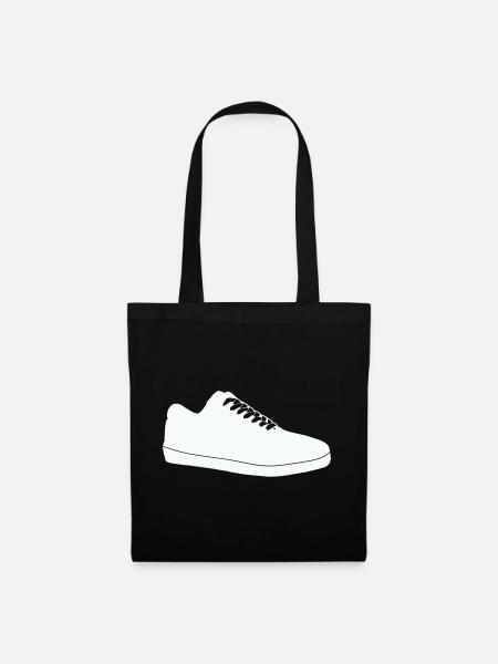 Schuh-Silhouette Linienkunst - Stoffbeutel - Schwarz