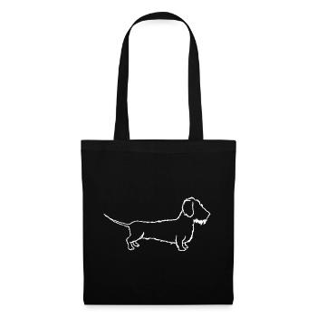 Dackel Rauhaardackel Dachshund Hundeliebe - Stoffbeutel - Schwarz - Vorne