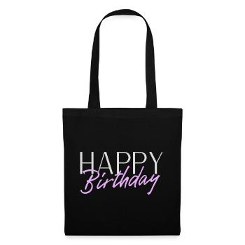 Bon anniversaire - Sac en tissu - noir - Devant