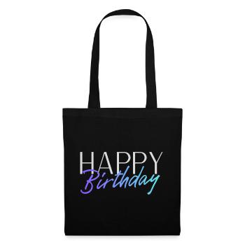 Bon anniversaire - Sac en tissu - noir - Devant