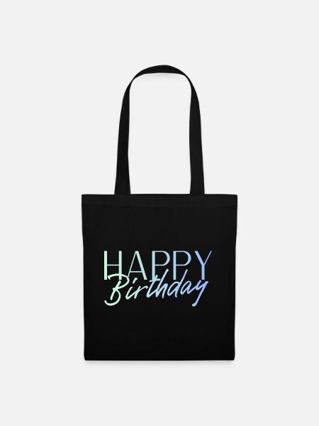 Happy Birthday - Stoffbeutel - Schwarz