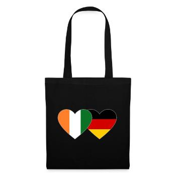 Cœur du drapeau de la Côte d’Ivoire et de l’Allemagne - Sac en tissu - noir - Devant