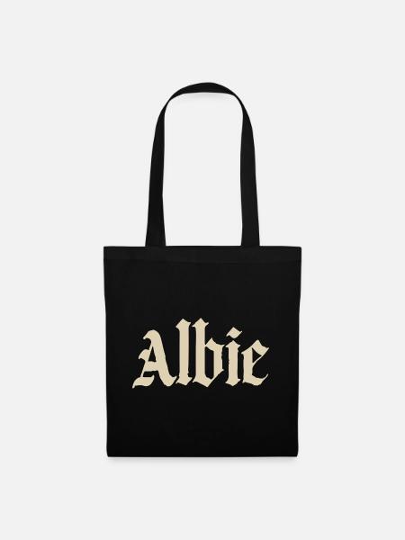Albie Gothic Fraktur Print - Stoffbeutel - Schwarz