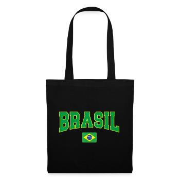 Brasil Block Letters with Flag - Tote Bag - black - Front