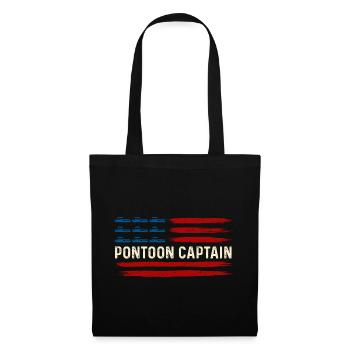 Capitaine du ponton : Vie de la navigation au lac - Sac en tissu - noir - Devant