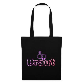 Braut - Stoffbeutel - Schwarz - Vorne