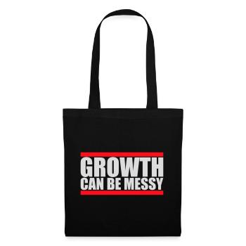 Growth Can Be Messy Personal Growth Quote Logo - Tote Bag - black - Front