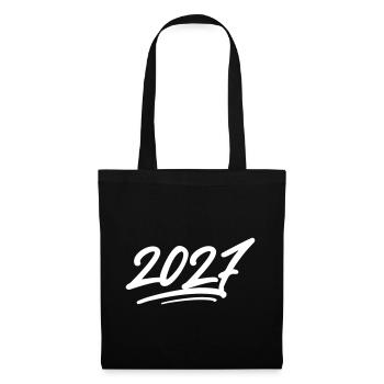 2027 Jahr - Stoffbeutel - Schwarz - Vorne