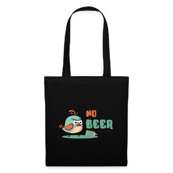 No Beer / No bière / agacé hirondelle pic - Sac en tissu - noir - Devant