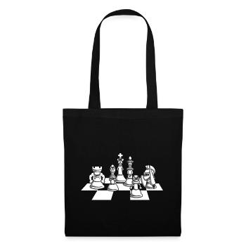 Pièce d'échecs d'échecs - Sac en tissu - noir - Devant
