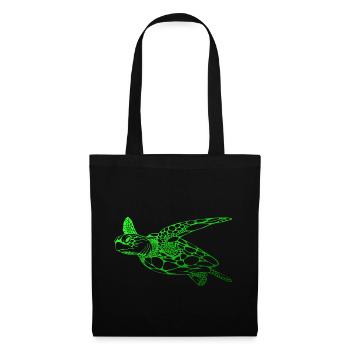 dive diver turtle tortue plongée plongeur - Sac en tissu - noir - Devant