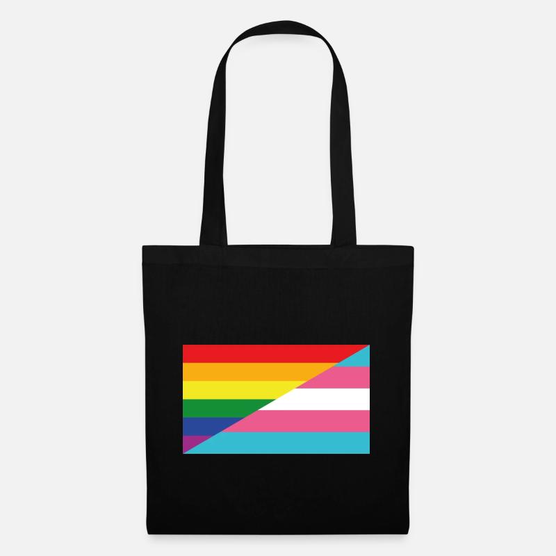 Rainbow-Trans* Flag - Tote Bag - black