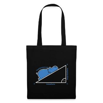 Hyppotenuse Pythagoras Mathe Hippo Lehrer Geschenk - Stoffbeutel - Schwarz - Vorne