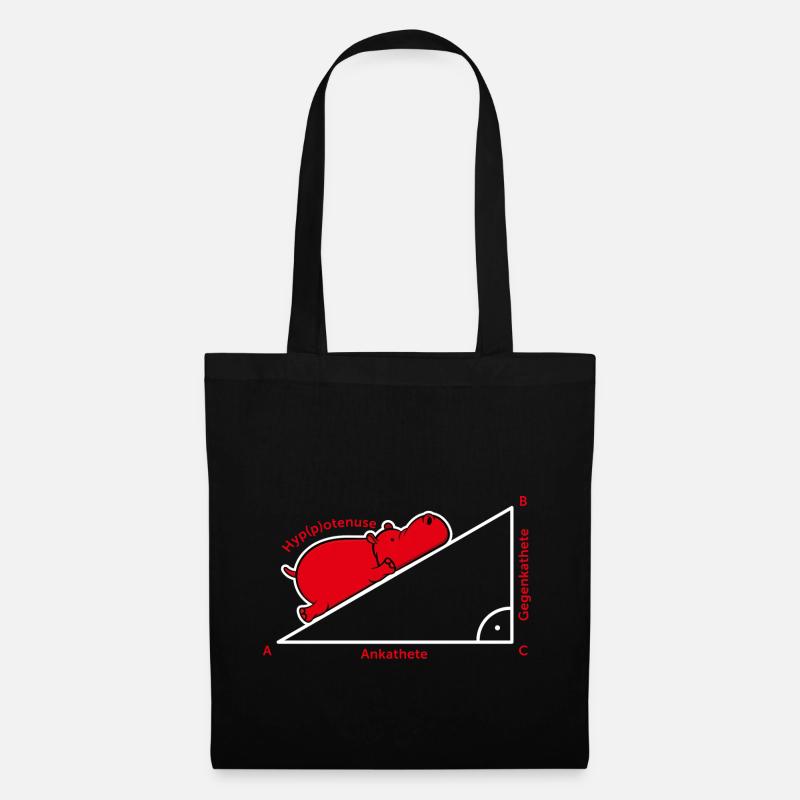 Hippotenuse Pythagoras Mathe Hippo Lehrer Geschenk - Stoffbeutel - Schwarz