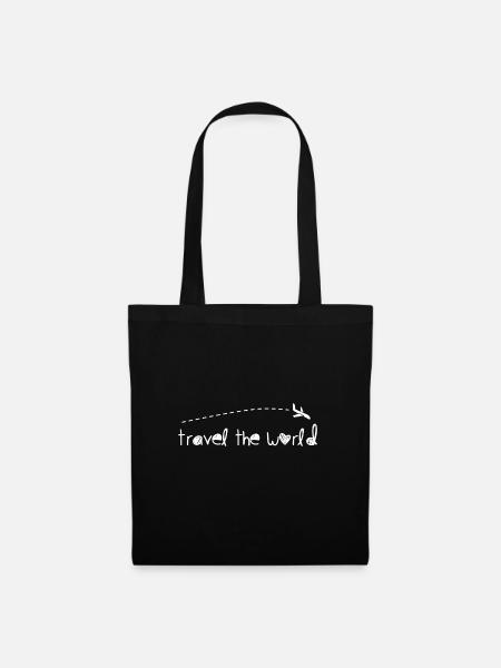travel the world white - Tote Bag - black