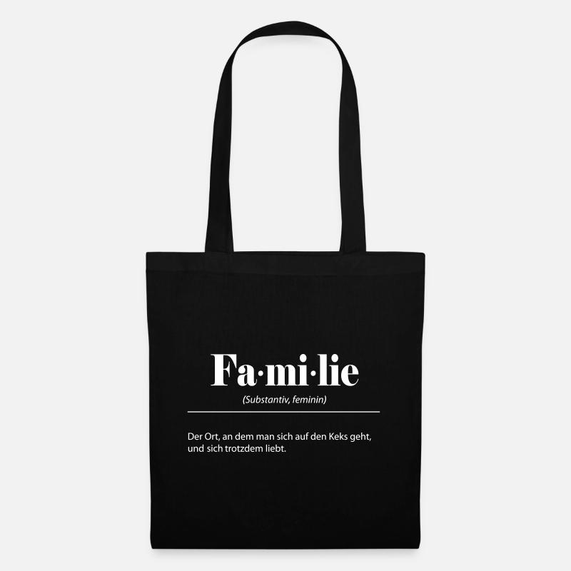 Familie-Sprüche personalisierbar - Stoffbeutel - Schwarz