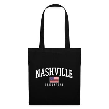 Nashville Vintage Bogen USA-Flagge - Stoffbeutel - Schwarz - Vorne