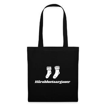 Härzbluetaargauer Aargauer & weisse Socken - Stoffbeutel - Schwarz - Vorne