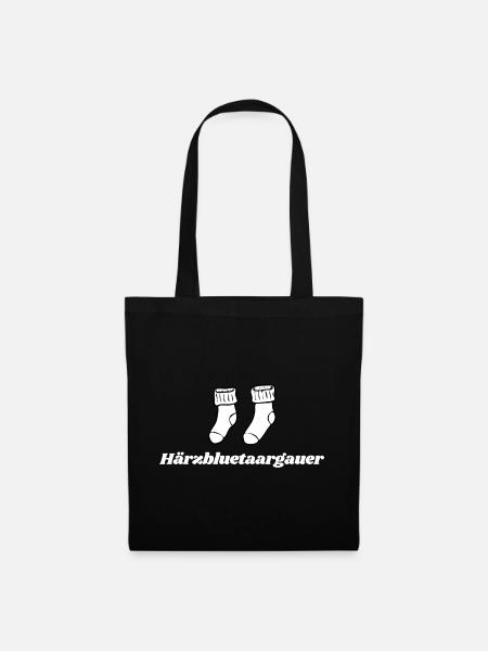 Härzbluetaargauer Aargauer & weisse Socken - Stoffbeutel - Schwarz