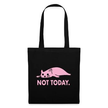 Not Today Cat Lazy Funny Work - Tote Bag - black - Front