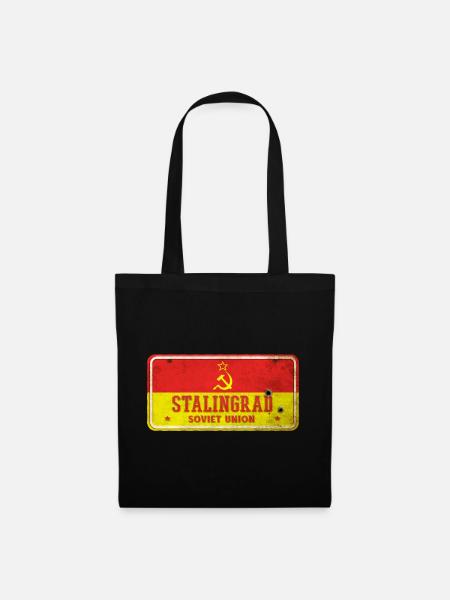 Stalingrad Sowjetunion Vintage Schild - Stoffbeutel - Schwarz