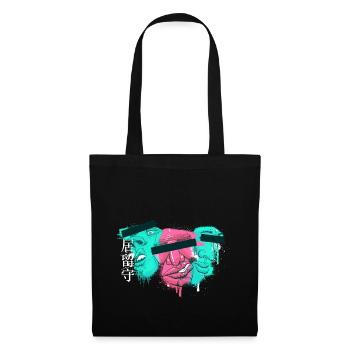 Trois visages – Personnages JPN « irusu » - Sac en tissu - noir - Devant
