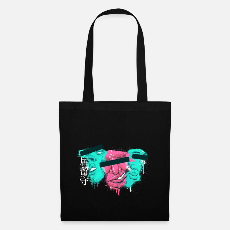 Three Faces – JPN characters "irusu" - Tote Bag - black