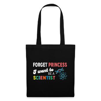 Oubliez princesse je veux être une fille scientifique - Sac en tissu - noir - Devant
