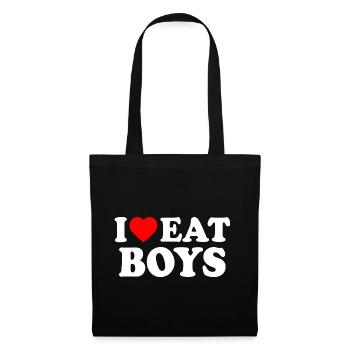 I love eat boys - Stoffbeutel - Schwarz - Vorne